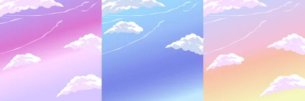 Himmel Hintergrund Mit Pastellfarbenen Wolken Vektorillustration — Stockvektor
