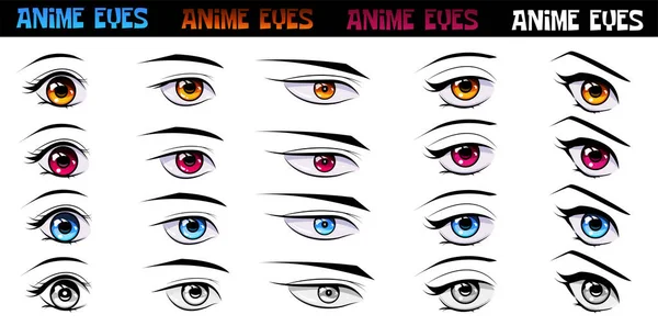 Uppsättning Ögon Anime Eller Manga Stil Bilden Separerad Från Den — Stock vektor