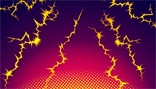 Фиолетово Красный Агрессивный Фон Молнией Воздухе Векторное Изображение Манге Стиле — стоковый вектор
