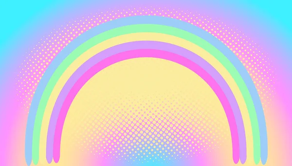 Fantasie Magischen Himmel Hintergrund Mit Regenbogen Vektorillustration Für Kinder — Stockvektor