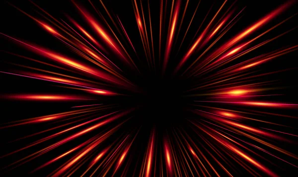 Líneas Rojas Brillantes Partículas Fuerte Energía Magia Espacio Negro Fondo — Archivo Imágenes Vectoriales