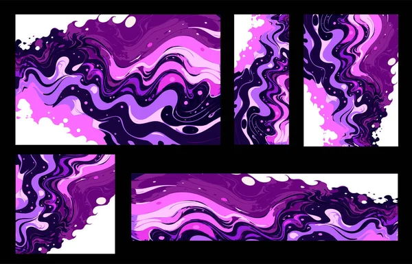 Fondo Abstracto Textura Los Fluidos Colores Magenta Rosa Lila Violeta — Vector de stock
