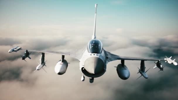 Fighting Falcons Amerikanisches Kampfflugzeug — Stockvideo