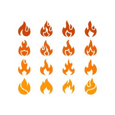 Beyaz arkaplanda izole edilmiş Ateş sembolü Clipart 'ın ikon vektörünü ateşle.