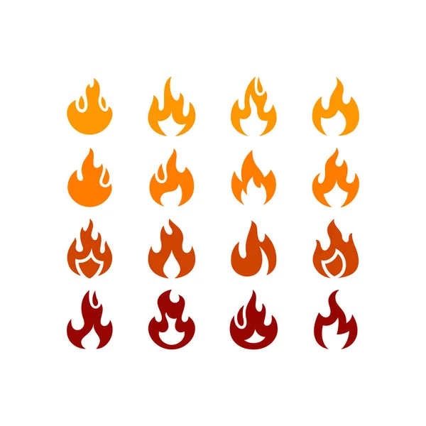 Fire Icon Vector Flame Symbol Clipart Isolated White Background — Stock Vector