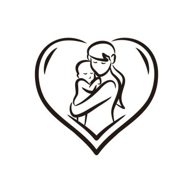 Hamile kadınlar çocukları sever. Hamilelik vektörü. Anne bebek kliplerini sever.