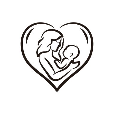 Hamile kadınlar çocukları sever. Hamilelik vektörü. Anne bebek kliplerini sever.