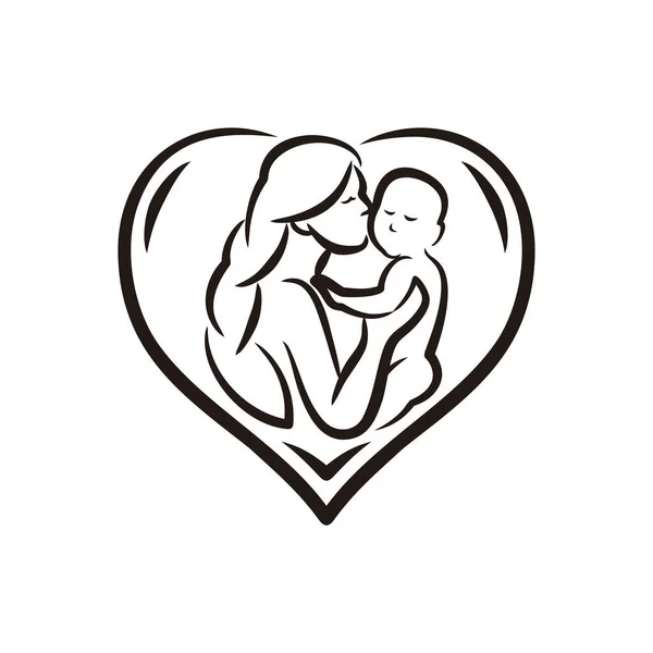 Pregnant Women Love Kids Vector Pregnancy Mother Loves Baby Clipart — Stock Vector