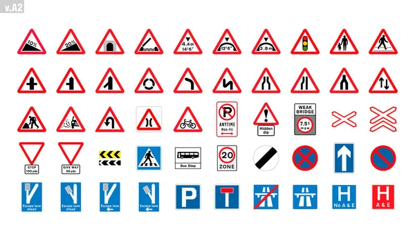 公路交通标志标志区系国际公路符号向量 — 图库矢量图片
