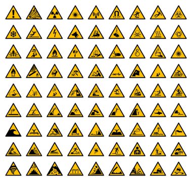 Tehlike simgesi simgesi uyarı işareti vektörü Dikkat üçgeni clipart 