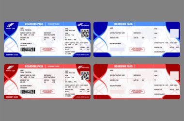 Uçuş bileti vektörünün boş şablonu.