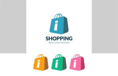 Letter i Shop Logo vector of Online Shopping bag icon store cart symbol business clipart