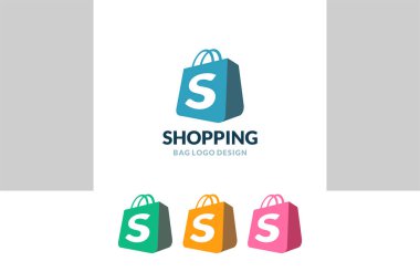 Letter S Shop Logo vector of Online Shopping bag icon store cart symbol business clipart
