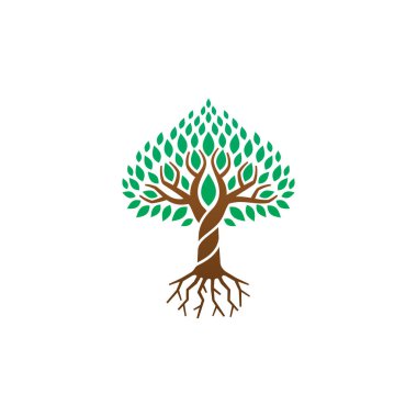 Tree Logo with Leaf Template design concept bio botanical eco icon vector of illustration plant growth business brand