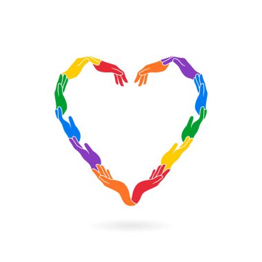 People Give Heart Helping Hand vector shape heart Love hands clipart symbol