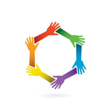 People teamwork Helping Hand vector charity care hands clipart society symbol