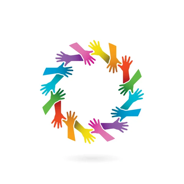 People Teamwork Helping Hand Vector Charity Care Hands Clipart Society — Vetor de Stock