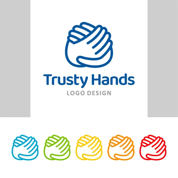 Menschen Gesellschaft Logo Vektor Von Verleihen Eine Hand Nächstenliebe Helfende — Stockvektor