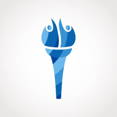 Insanlar meşale ışığı alev sembolü logo vektörünü yaktı spor ikonu şampiyonu işareti