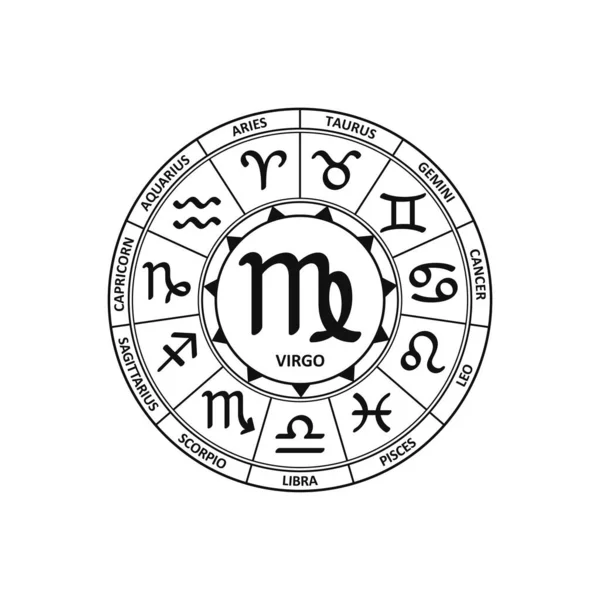 Segno Zodiacale Vergine Vettore Del Simbolo Zodiacale Icona Dell Oroscopo — Vettoriale Stock
