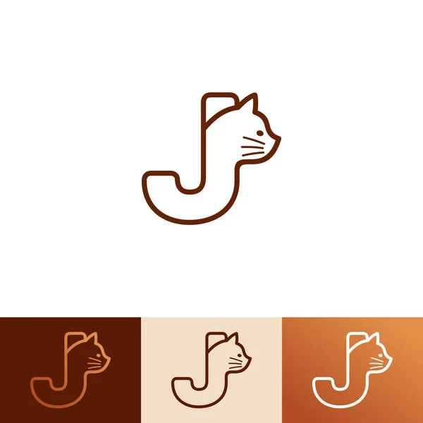 Cat Logo Pet Kitty Initial Letter Cats Veterinary Animal Shop — 스톡 벡터