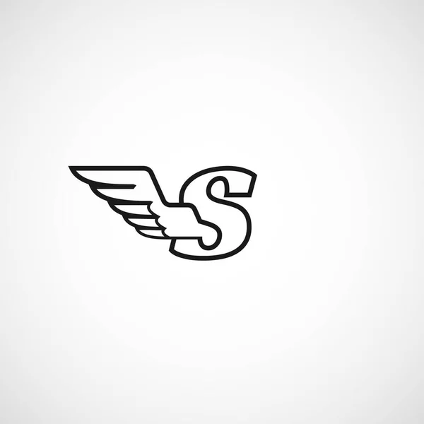 翼のロゴベクトルの手紙S会社のアイデンティティ初期イーグルアイコン鳥のシンボル — ストックベクタ