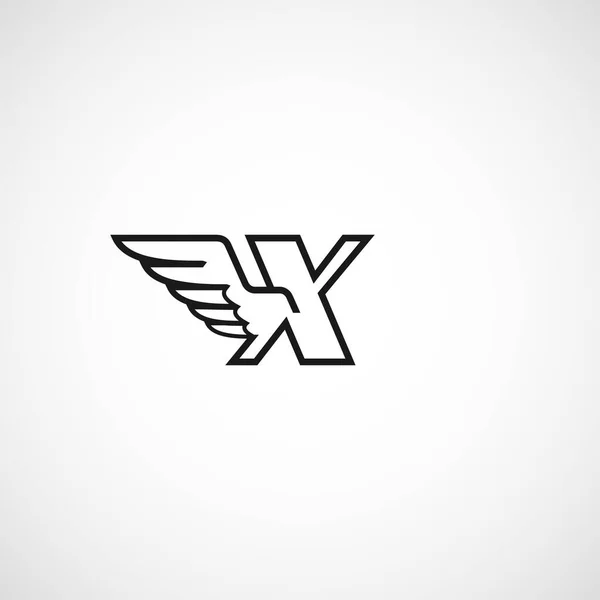 翼のロゴベクトルの手紙X会社のアイデンティティ初期イーグルアイコン鳥のシンボル — ストックベクタ