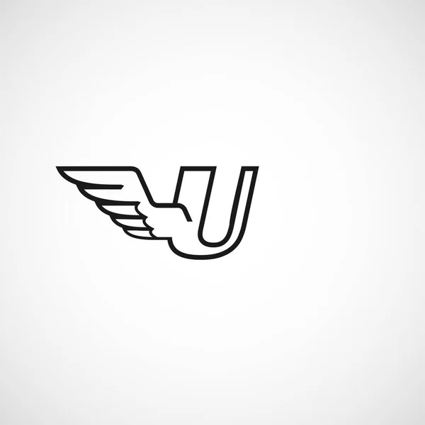 Wings Logotypvektor För Brev Företagsidentitet Första Örn Ikon Fågel Symbol — Stock vektor