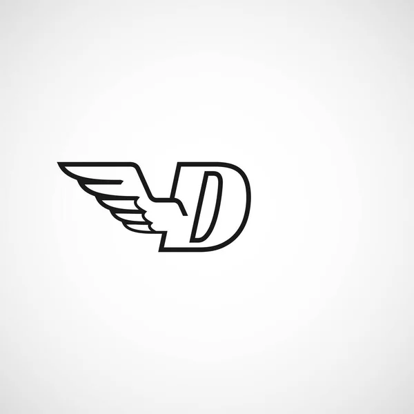 Wings Logo Vector Letter Company Identity First Eagle Icon Bird — 스톡 벡터