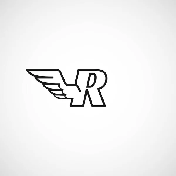 Wings Logotypvektor För Brev Företagets Identitet Första Örn Ikon Fågel — Stock vektor