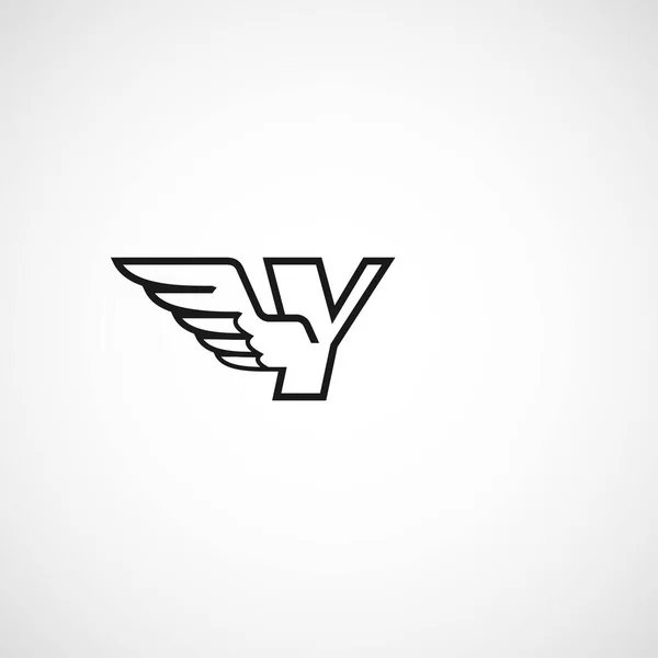 Harfinin Kanat Logo Vektörü Şirket Kimliği Ilk Eagle Simgesi — Stok Vektör