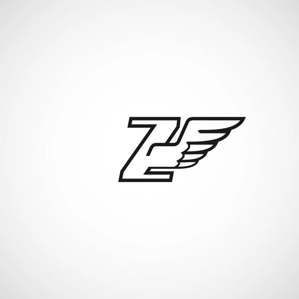 字母Z公司标识的翼标向量最初鹰图标鸟的符号 — 图库矢量图片
