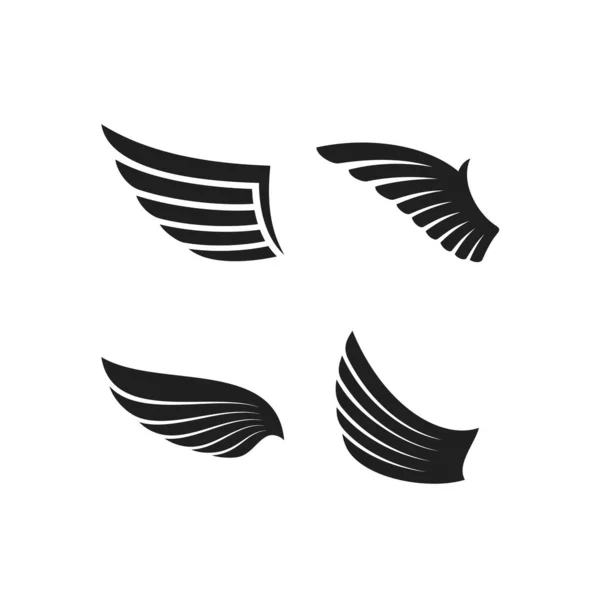 翅膀标识矢量鹰翼图标天使符号集合猎鹰悬崖鹰徽章 — 图库矢量图片