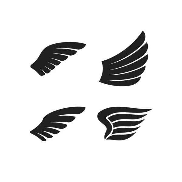 Skrzydło Logo Wektor Skrzydła Orła Ikona Anioł Symbol Kolekcja Zestaw — Wektor stockowy