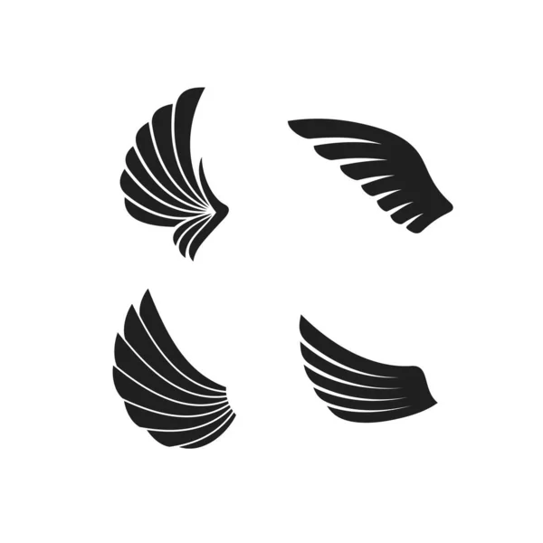 Aile Logo Vecteur Ailes Aigle Icône Ange Symbole Collection Ensemble — Image vectorielle