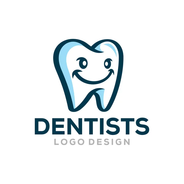 Dentista Logotipo Ícone Clínica Odontológica Pessoas Saudáveis Símbolo Dente Sorriso —  Vetores de Stock