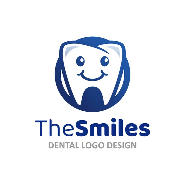 Zahnarzt Logo Der Zahnklinik Symbol Gesunde Menschen Symbol Zahn Lächeln — Stockvektor