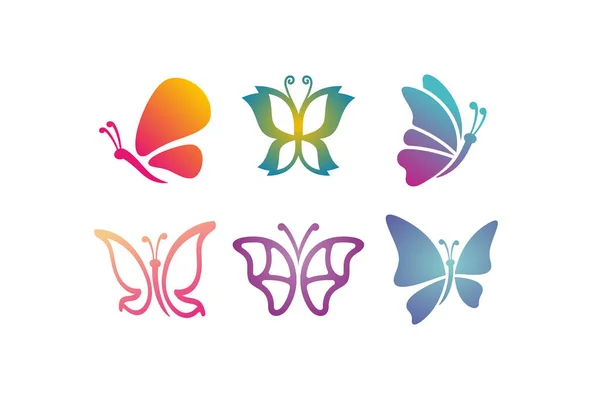 Schmetterling Logo Vektor Der Flügel Ikone Luxus Abstraktes Symbol Elegante — Stockvektor