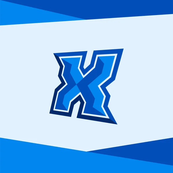 Esport字母X标志原名运动健美标志游戏玩家图标游戏字体符号部分 — 图库矢量图片