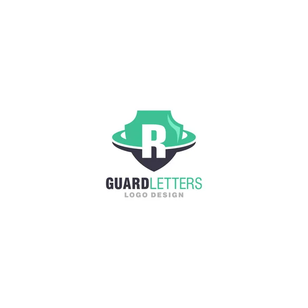 Shield Logo Letter Vector Guard Badge Protect Icon Security Defense — Stock Vector