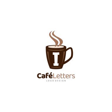 Kahve fincanı logosu Kafe Kafe ikonu Restoran bistro sembolü Berberi amblemi.