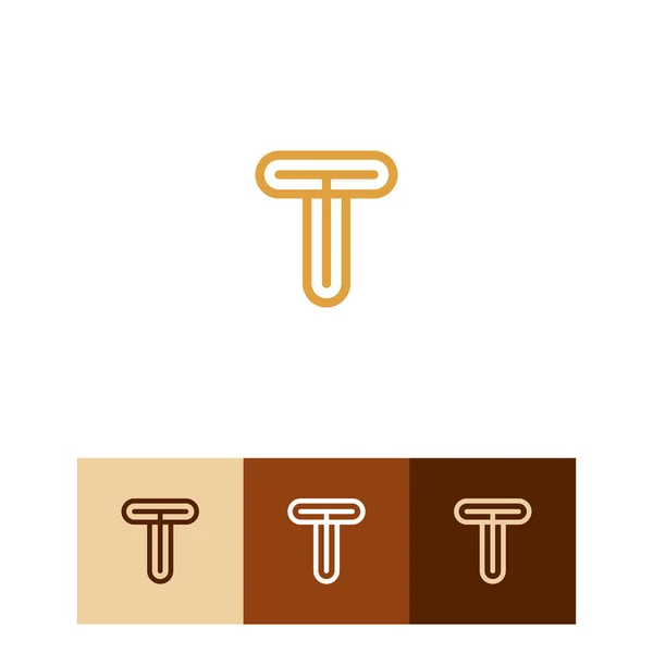 Κομψό Λογότυπο Γράμμα Του Μονόγραμμα Σύμβολο Γραμμή Τέχνη Εικονογράφος Ελάχιστη — Διανυσματικό Αρχείο
