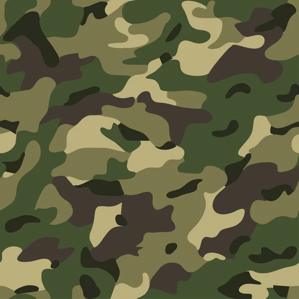 Camouflage Militare Senza Soluzione Continuità Modello Khaki Army Camo Ripetendo — Vettoriale Stock