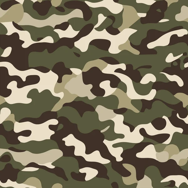 军迷彩卡其布的无缝图案军用迷彩重复图案矢量捕猎制服面料 — 图库矢量图片