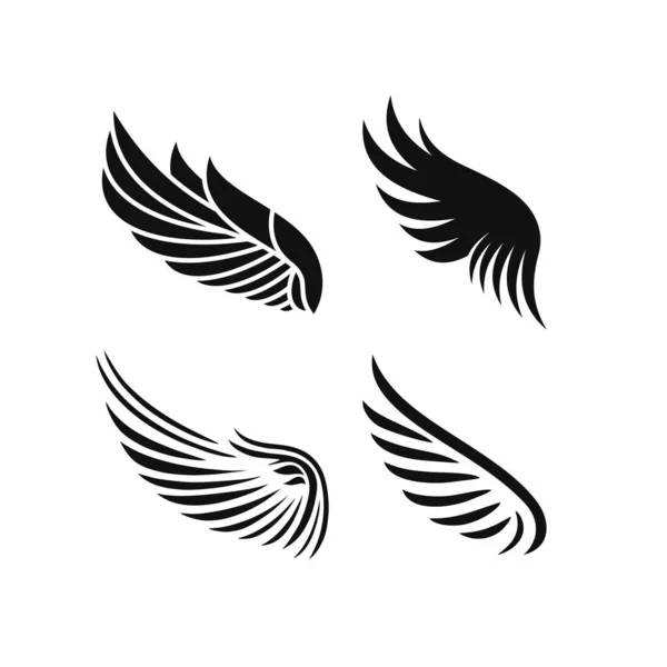 Kanat Simgesi Melek Sembolü Koleksiyonunun Kanat Logo Vektörü Şahin Klitoris — Stok Vektör