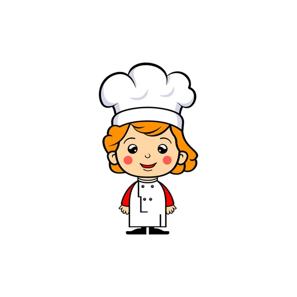 Glücklich Chef Logo Koch Cartoon Mit Hut Symbol Lebensmittel Restaurant — Stockvektor