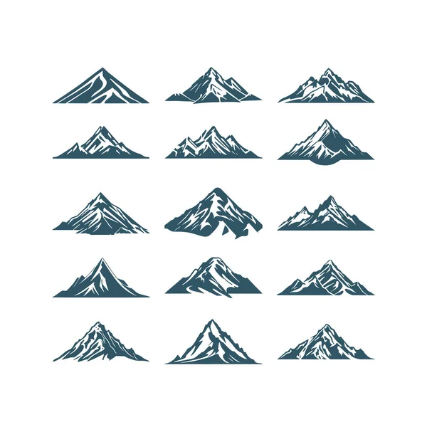 Bergclipart Van Adventure Landscape Silhouet Logo Vector Outdoor Reissymbool Geïsoleerd — Stockvector