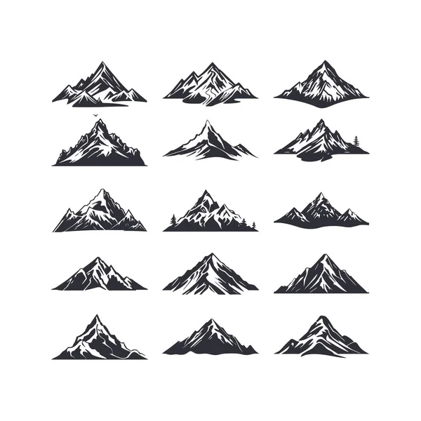 Bergsilhouet Clipart Hill Landscape Logo Vector Buiten Reizen Icoon Geïsoleerd — Stockvector