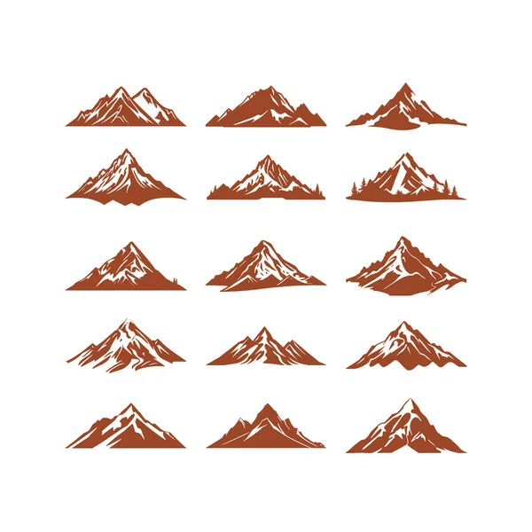 Mountain Logo Van Natuur Landschap Silhouet Clipart Vector Buiten Reizen — Stockvector