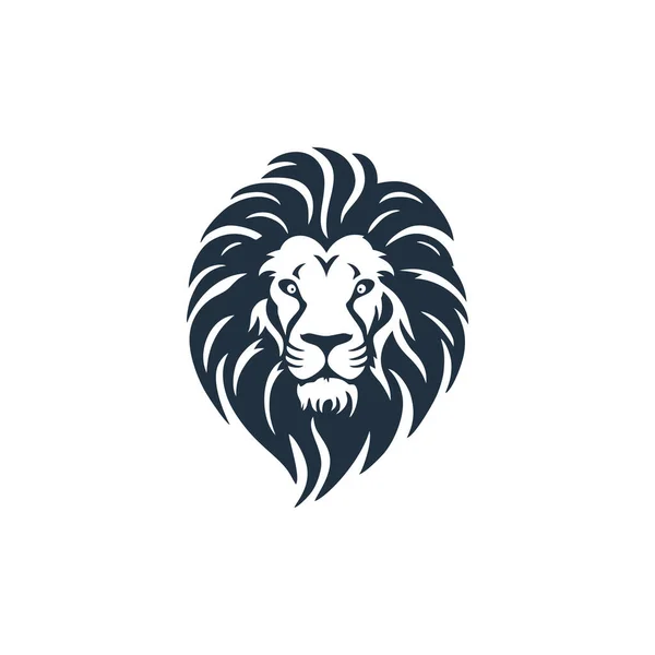 狮子标志的部落狮子脸轮廓矢量 动物头像剪贴画的皇家顶点符号 在白色背景下隔离 — 图库矢量图片